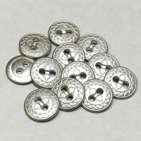 M-1265-D  Matte Silver Metal Shirt Button, Priced per Dozen 